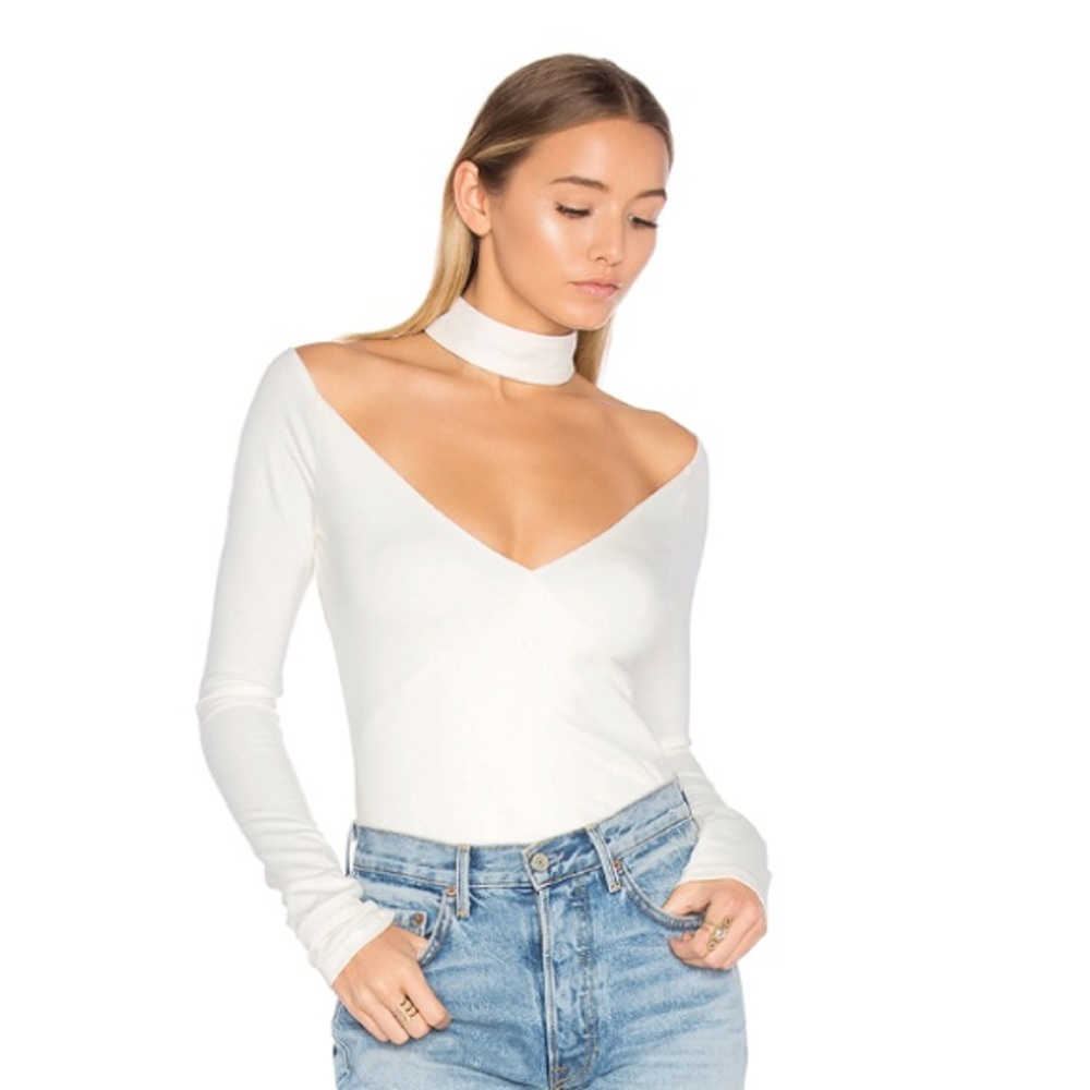 Lovers + Friends choker off the shoulder bodysuit